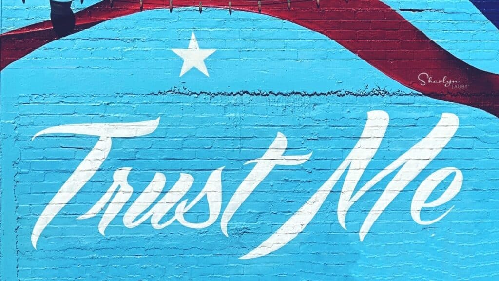 wall sign trust me like you trust GPS