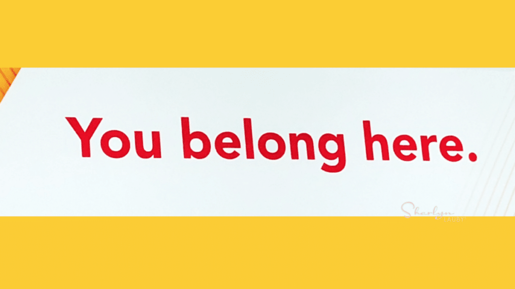 wall sign you belong here said during employee preboarding