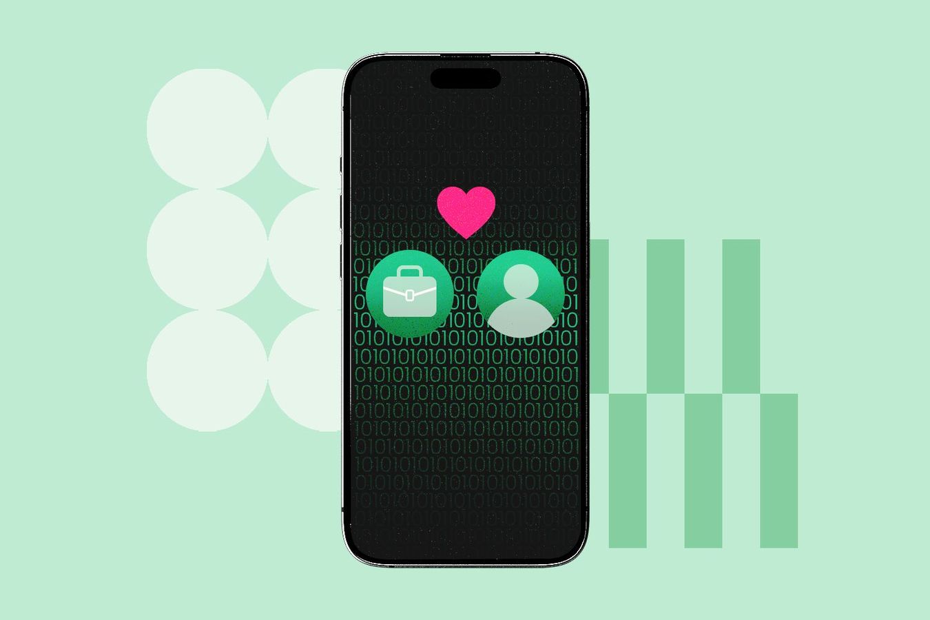 A job seeker and job posting "match" with each other, similar to a dating app, on a smartphone.