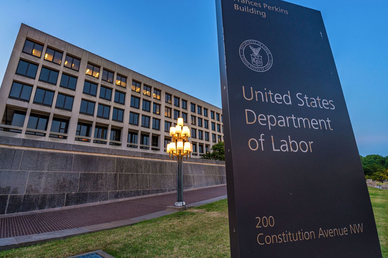 The exterior of the Department of Labor headquarters.